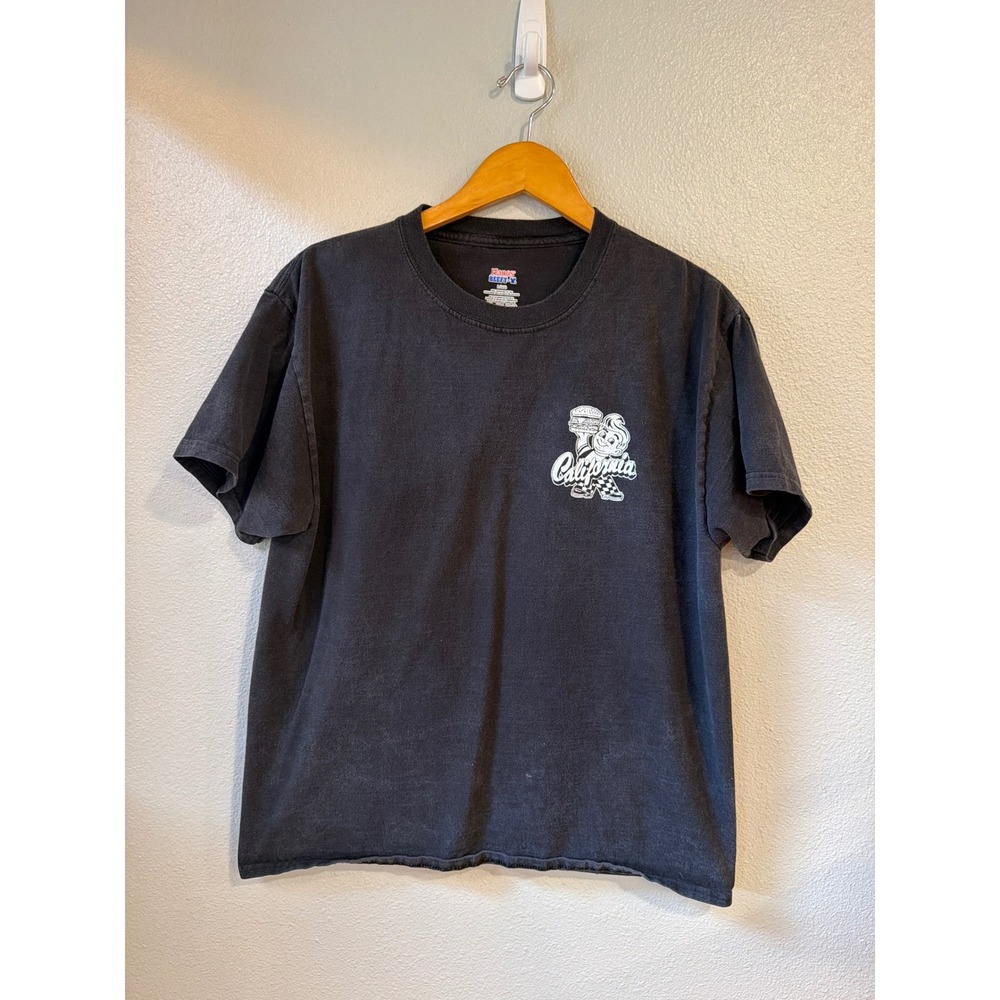 Hanes Beefy-T Bob's Big Boy Route 66 California Graphic T-Shirt Mens Large Black